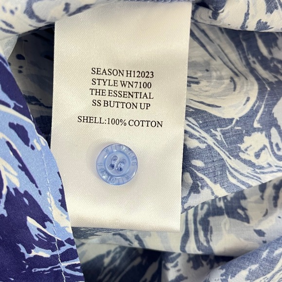 Wildfang The Essential Short Sleeve Button Up In Blue‎ Swirl Size Large NEW - Picture 4 of 4